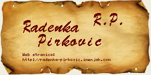 Radenka Pirković vizit kartica